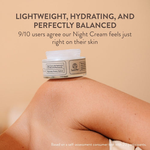 Crema Notte Anti-Età Organica Acido Ialuronico, Retinolo & Niacinamide