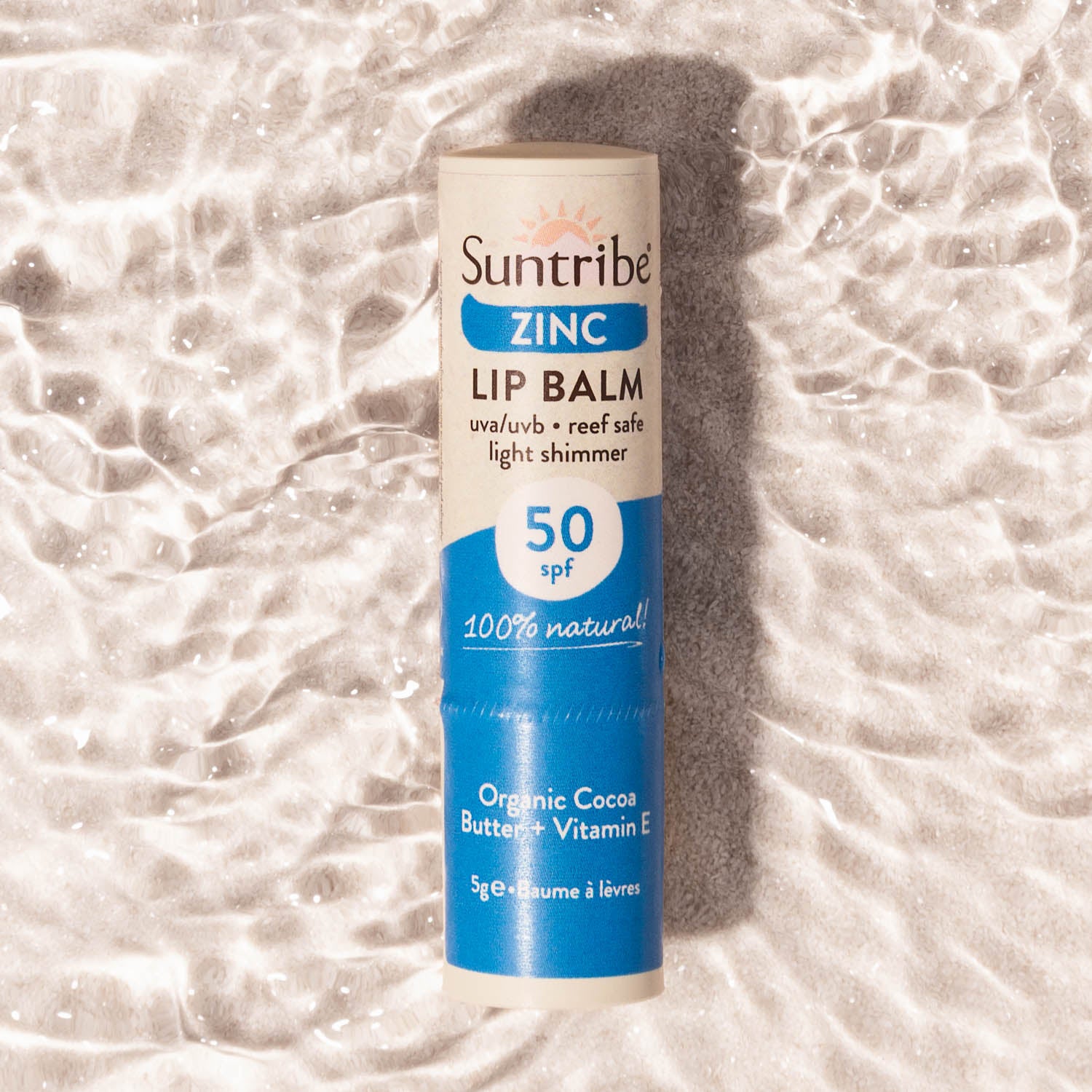 Suntribe Organic Mineral Zinc Lip Balm SPF 50, 5 g lip balm stick